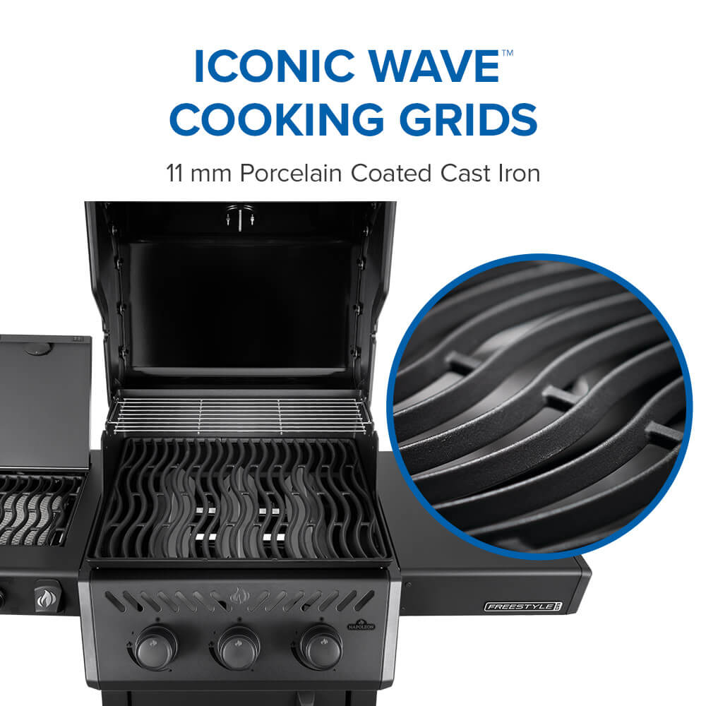 Freestyle™ PRO 365 Propane Gas Grill with Infrared Side Burner, Matte Black