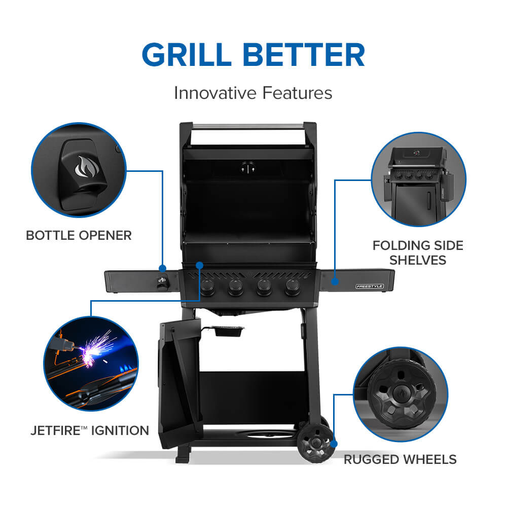 Freestyle™ 425 4-Burner Natural Gas Grill, Matte Black