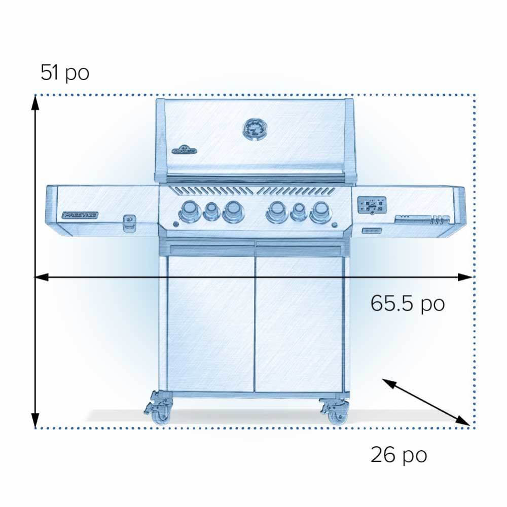 Prestige® 500 Connected, Propane Grill with Infrared Side and Rear Burner, Stainless Steel
