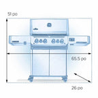 Prestige® 500 Connected, Propane Grill with Infrared Side and Rear Burner, Stainless Steel