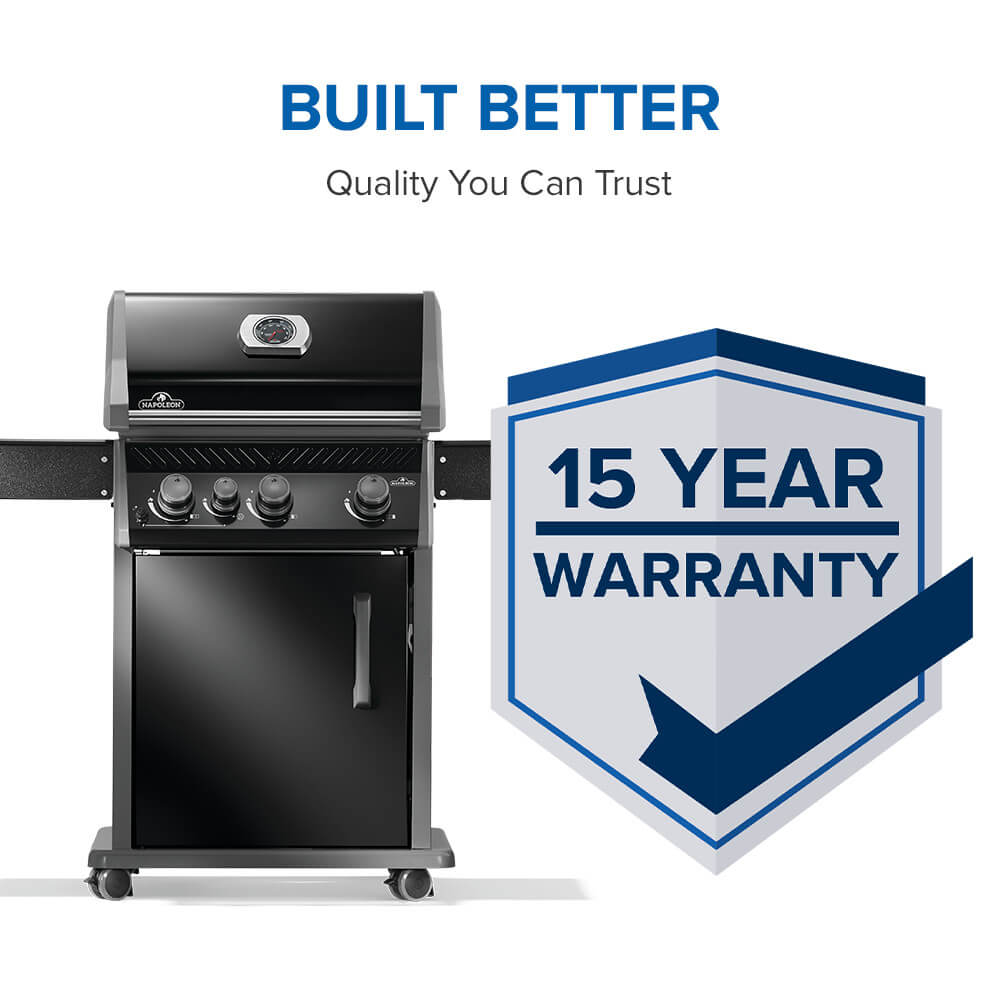 Rogue® 425 Natural Gas Grill with Range Side Burner, Black