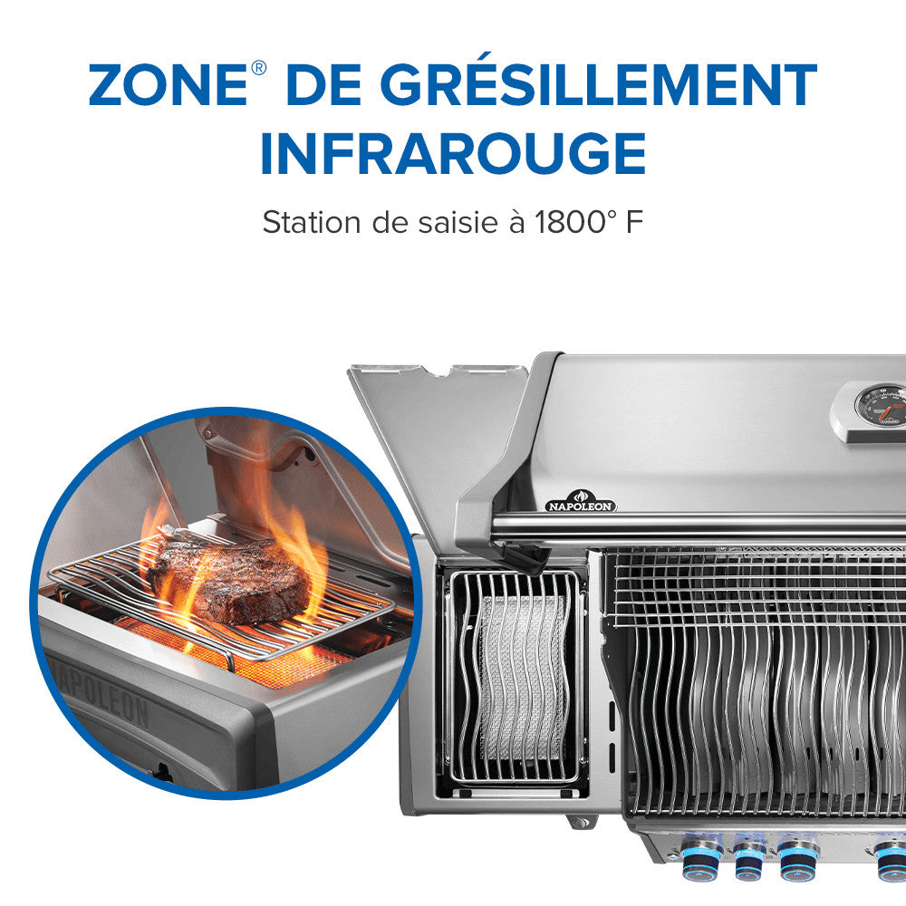 Rogue® PRO-S 625 Natural Gas Grill with Infrared Side and Rear Burners, Stainless Steel