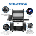 Rogue® PRO 525 Propane Gas Grill with Infrared Side Burner, Black