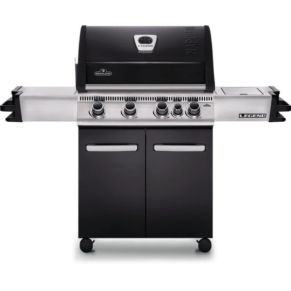 Legend 485 Propane Gas Grill with Side Burner, Black