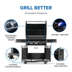 Rogue® 525 Natural Gas Grill, Black, Stainless Steel Grids