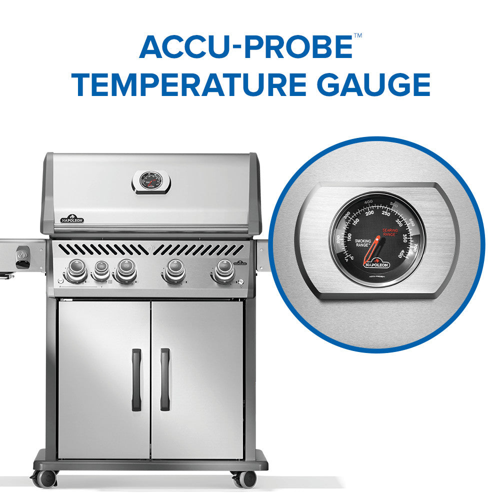 Rogue® PRO 525 Propane Gas Grill with Infrared Side Burner, Stainless Steel
