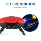 TravelQ™ 285 Portable Propane Gas Grill with Griddle, Red