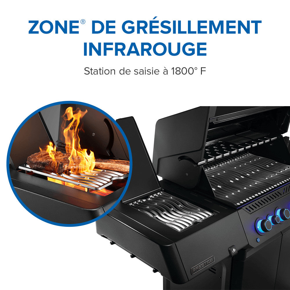 Phantom Prestige® 500 Connected, Propane Gas Grill with Infrared Side and Rear Burner, Matte Black