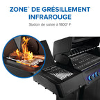 Phantom Prestige® 500 Connected, Propane Gas Grill with Infrared Side and Rear Burner, Matte Black