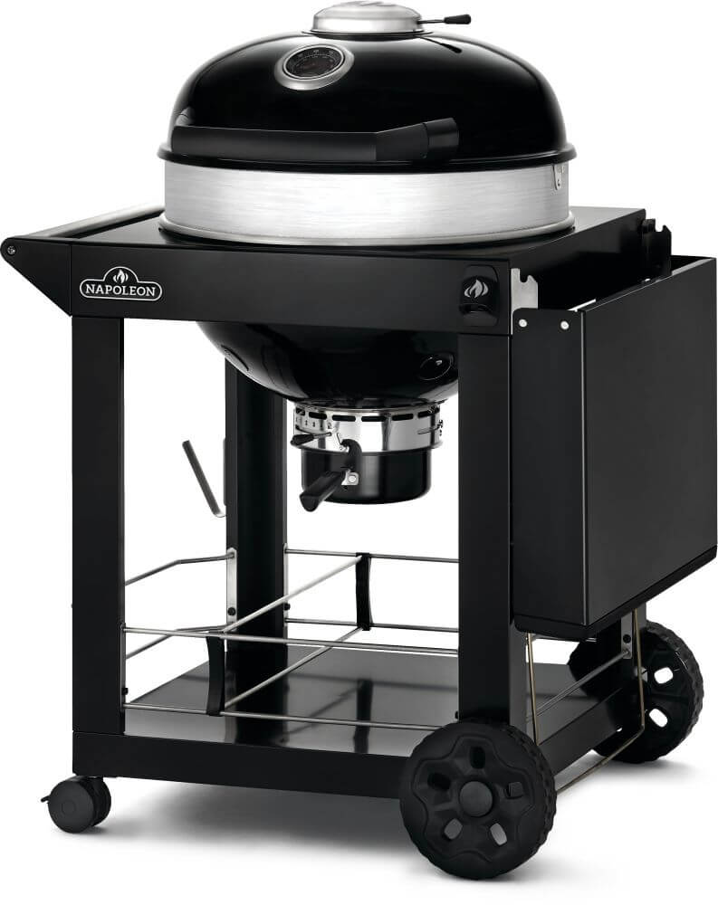 PRO22 Charcoal Kettle Grill, Black with Cart