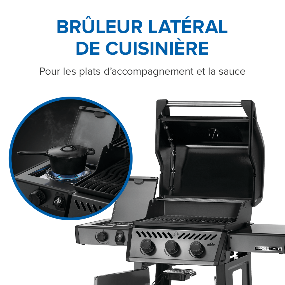 Freestyle™ 365 Propane Gas Grill with Range Side Burner, Graphite Grey
