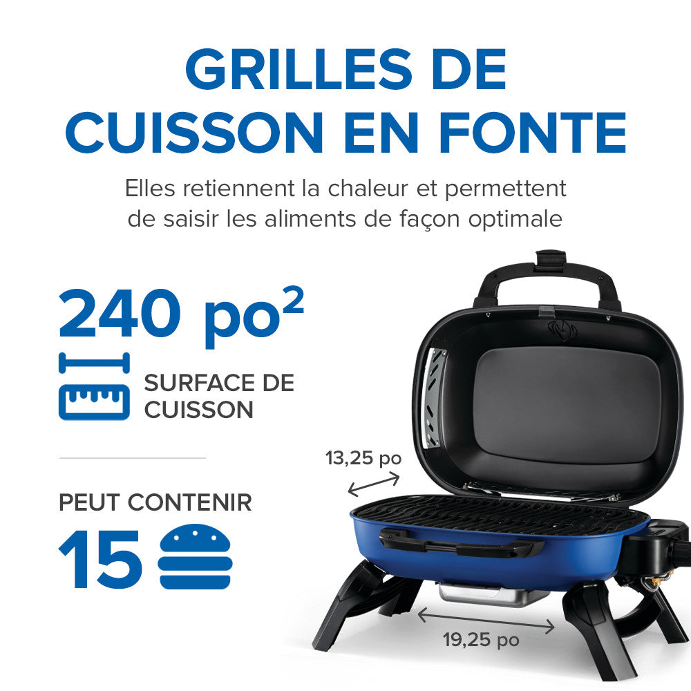 TravelQ™ 240 Portable Propane Gas Grill, Blue