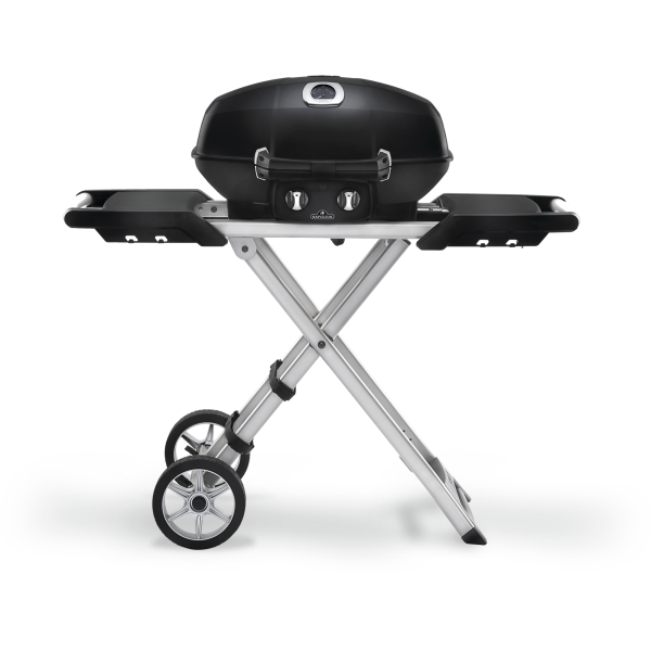 TravelQ™ PRO285X Portable Propane Gas Grill with Scissor Cart, Black