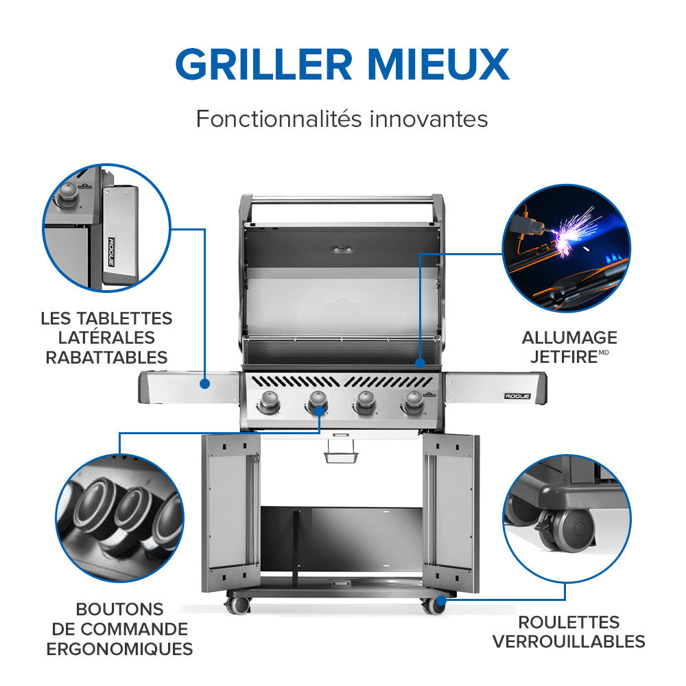 Rogue® 525 Propane Gas Grill, Stainless Steel