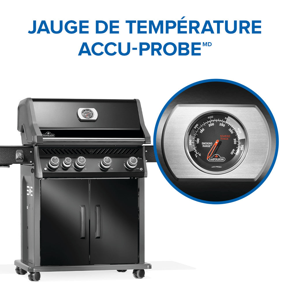 Rogue® PRO 525 Propane Gas Grill with Infrared Side Burner, Black