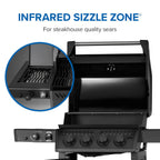 Freestyle™ PRO 425 Propane Gas Grill with Infrared Side Burner, Matte Black
