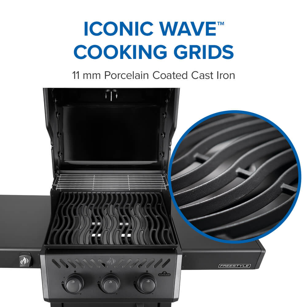 Freestyle™ 365 3-Burner Propane Gas Grill, Matte Black