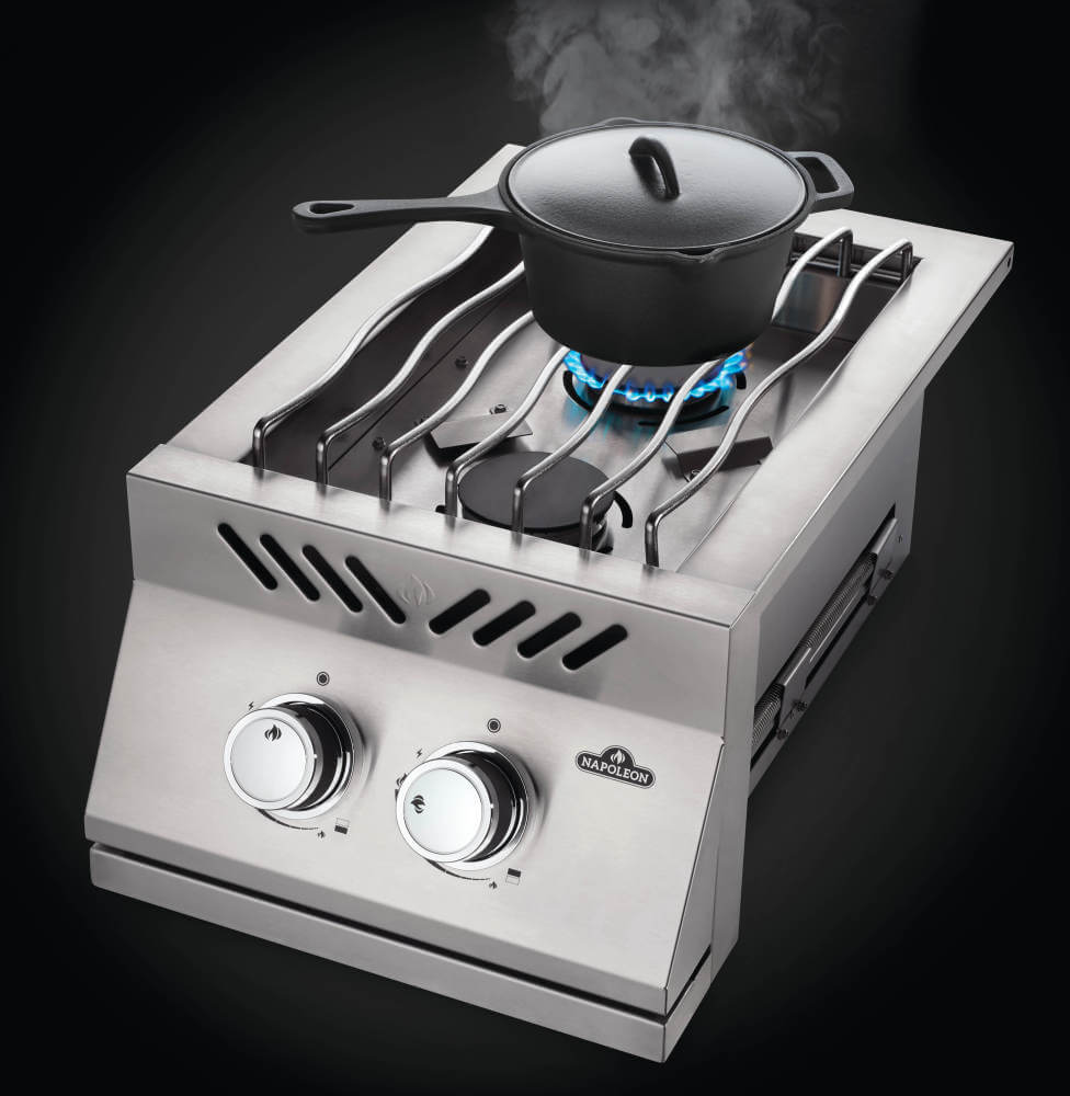 Built-in 500 Series Inline Dual Range Top Burner, Stainless Steel Cover