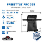 Freestyle™ PRO 365 Propane Gas Grill with Infrared Side Burner, Matte Black