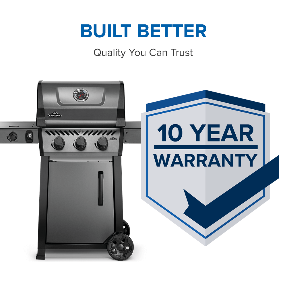 Freestyle™ 365 Propane Gas Grill with Range Side Burner, Graphite Grey