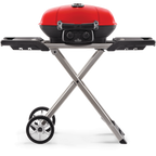TravelQ™ 285X Portable Propane Gas Grill and Scissor Cart with Griddle, Red