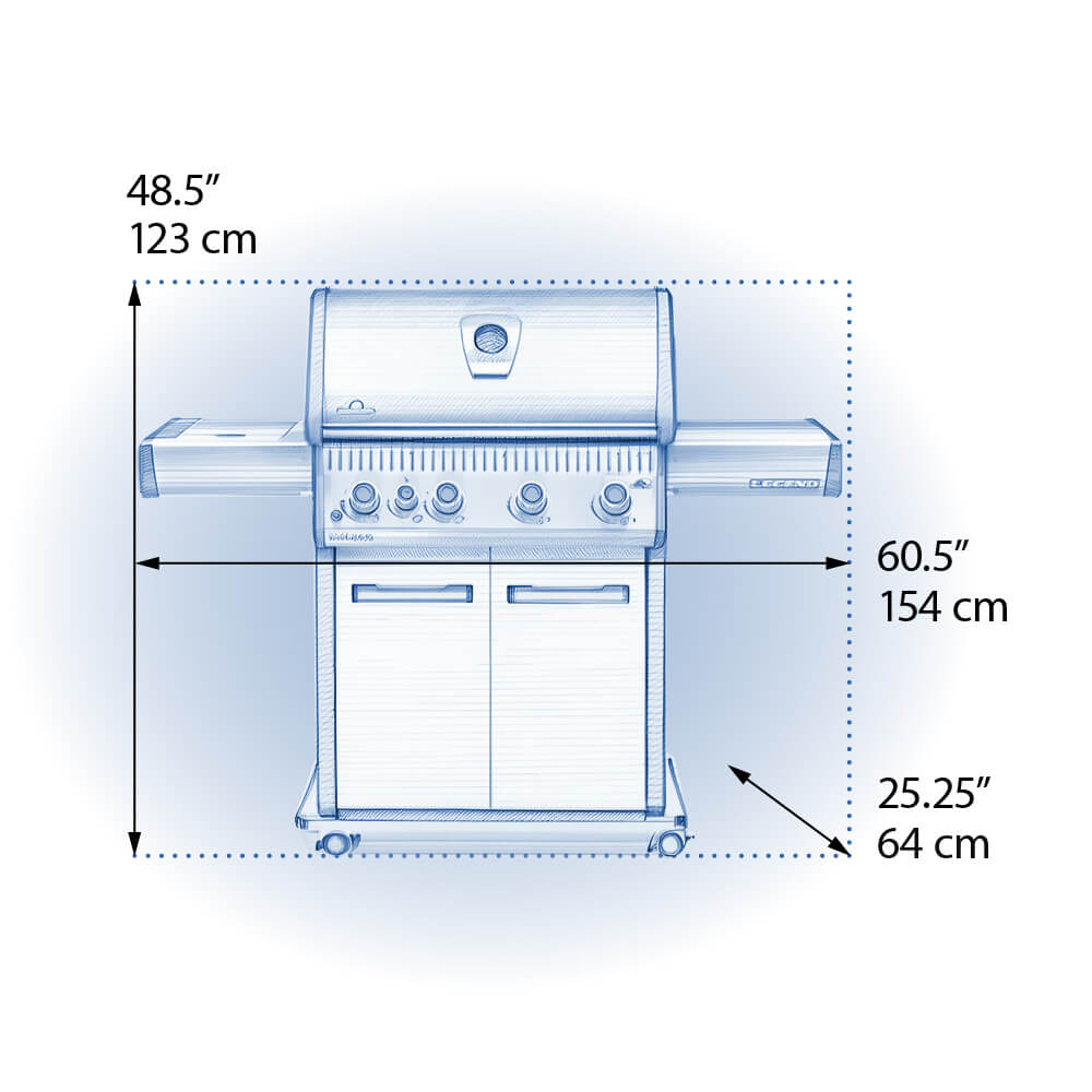 Legend LD4X Propane Gas Grill with Infrared Side Burner, Stainless Steel