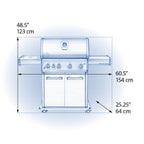 Legend LD4X Propane Gas Grill with Infrared Side Burner, Stainless Steel