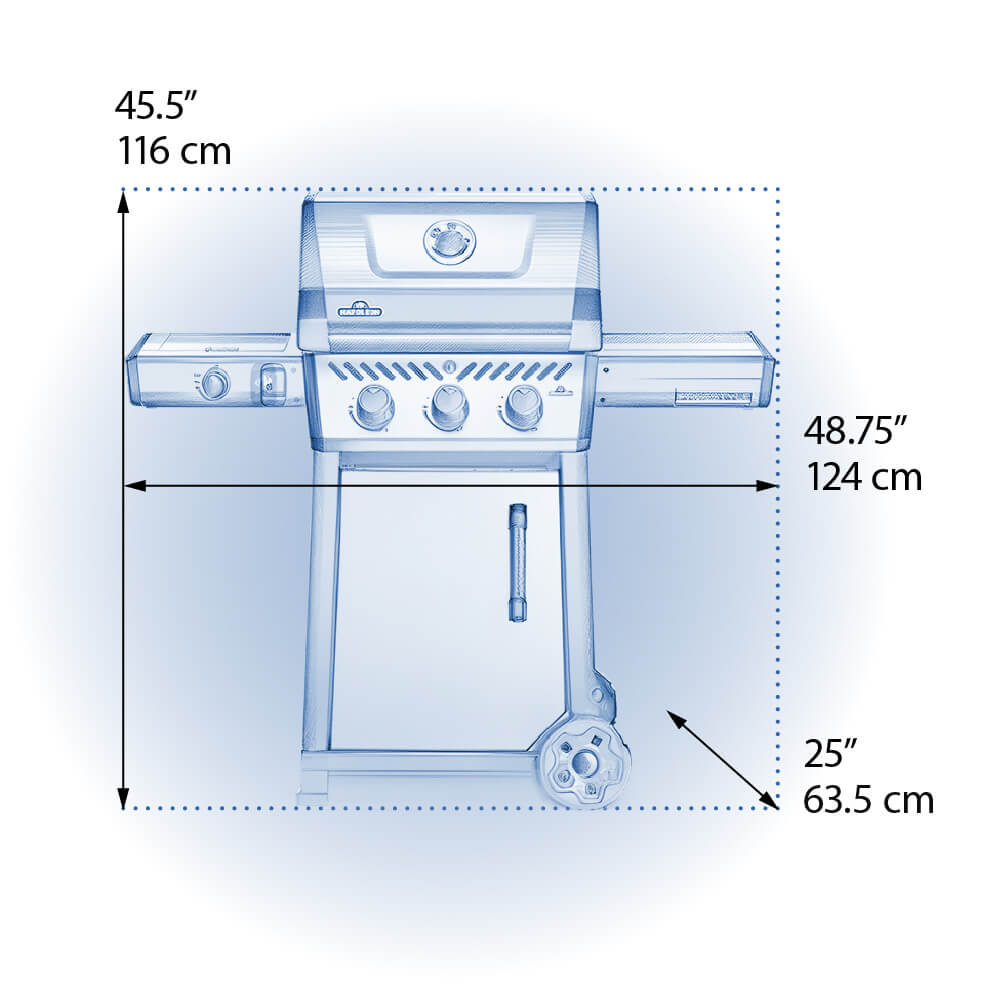 Freestyle™ 365 Propane Gas Grill with Range Side Burner, Graphite Grey