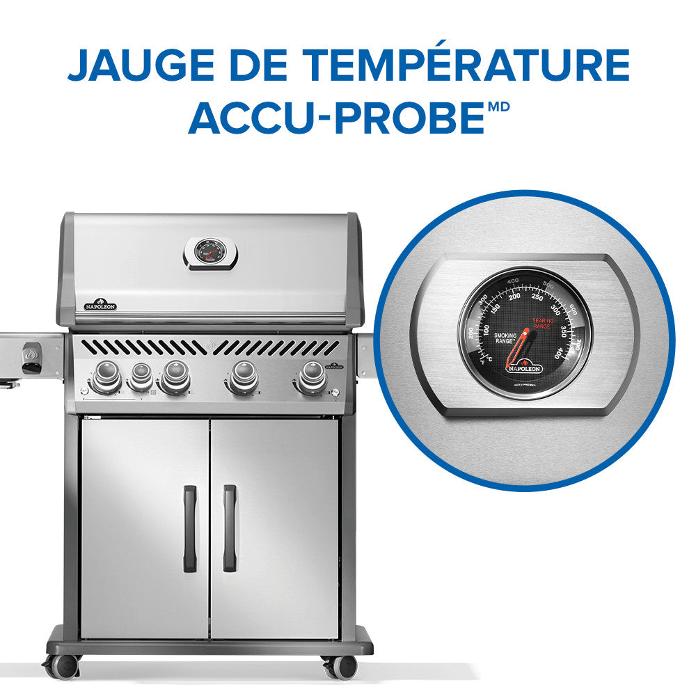 Rogue® PRO 525 Propane Gas Grill with Infrared Side Burner, Stainless Steel