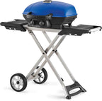 TravelQ™ 285X Portable Propane Gas Grill with Scissor Cart, Blue