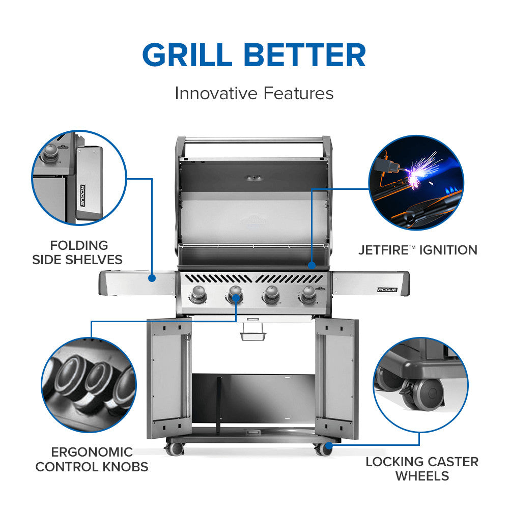 Rogue® 525 Propane Gas Grill, Stainless Steel
