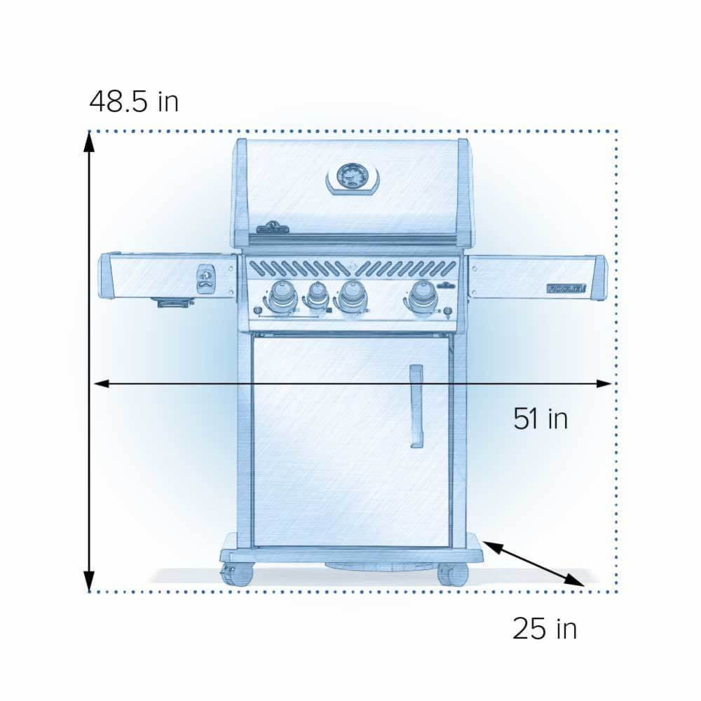 Rogue® PRO 425 Propane Gas Grill with Infrared Side Burner, Stainless Steel