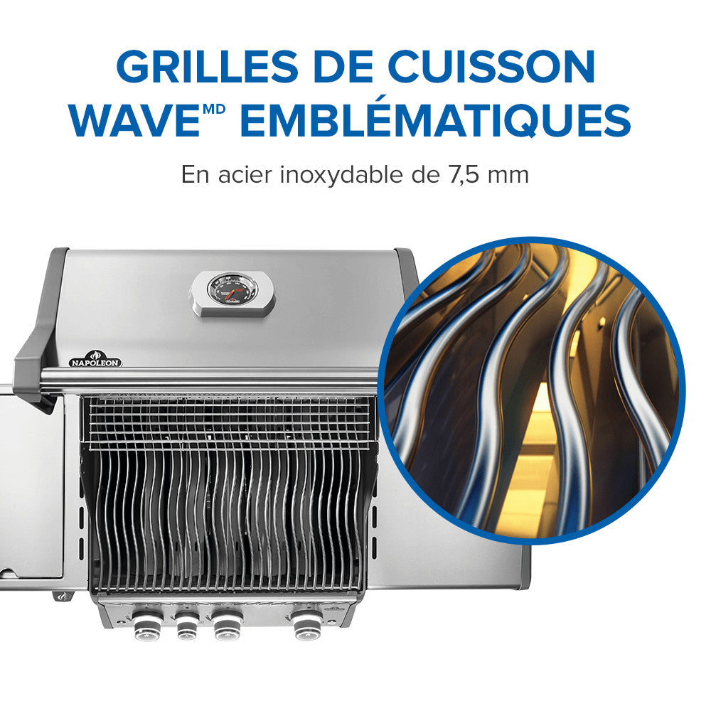 Rogue® PRO 425 Propane Gas Grill with Infrared Side Burner, Stainless Steel