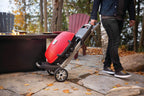 TravelQ™ 285X Portable Propane Gas Grill and Scissor Cart with Griddle, Red