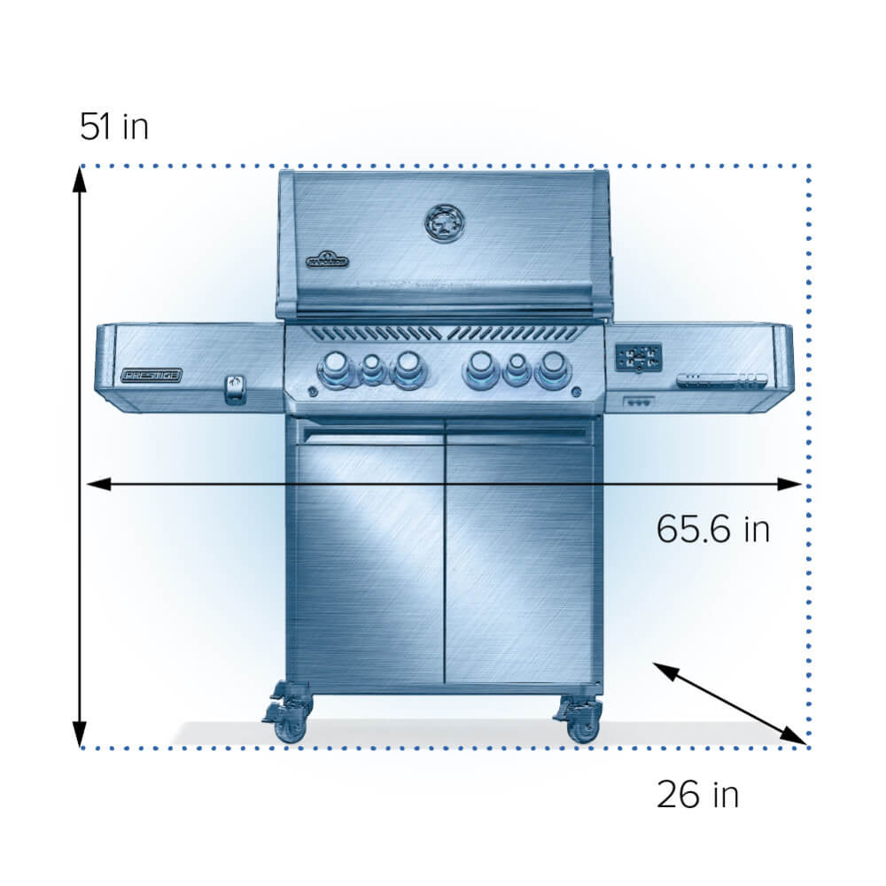 Phantom Prestige® 500 Connected, Propane Gas Grill with Infrared Side and Rear Burner, Matte Black