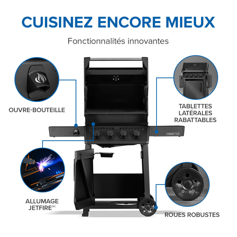 Freestyle™ 425 4-Burner Natural Gas Grill, Matte Black
