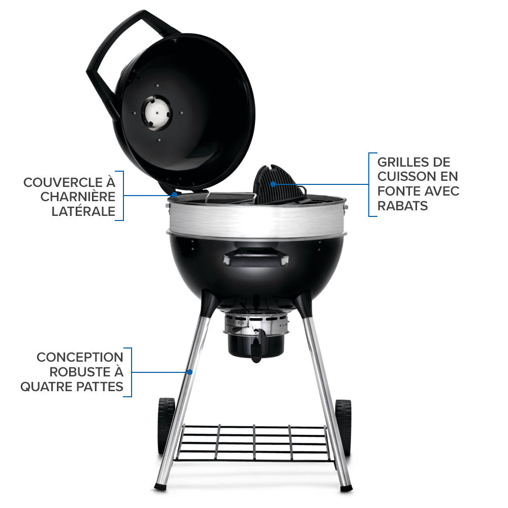 PRO22 Charcoal Kettle Grill, Black