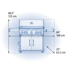 Rogue® SE 625 Propane Gas Grill with Infrared Rear and Side Burners, Stainless Steel