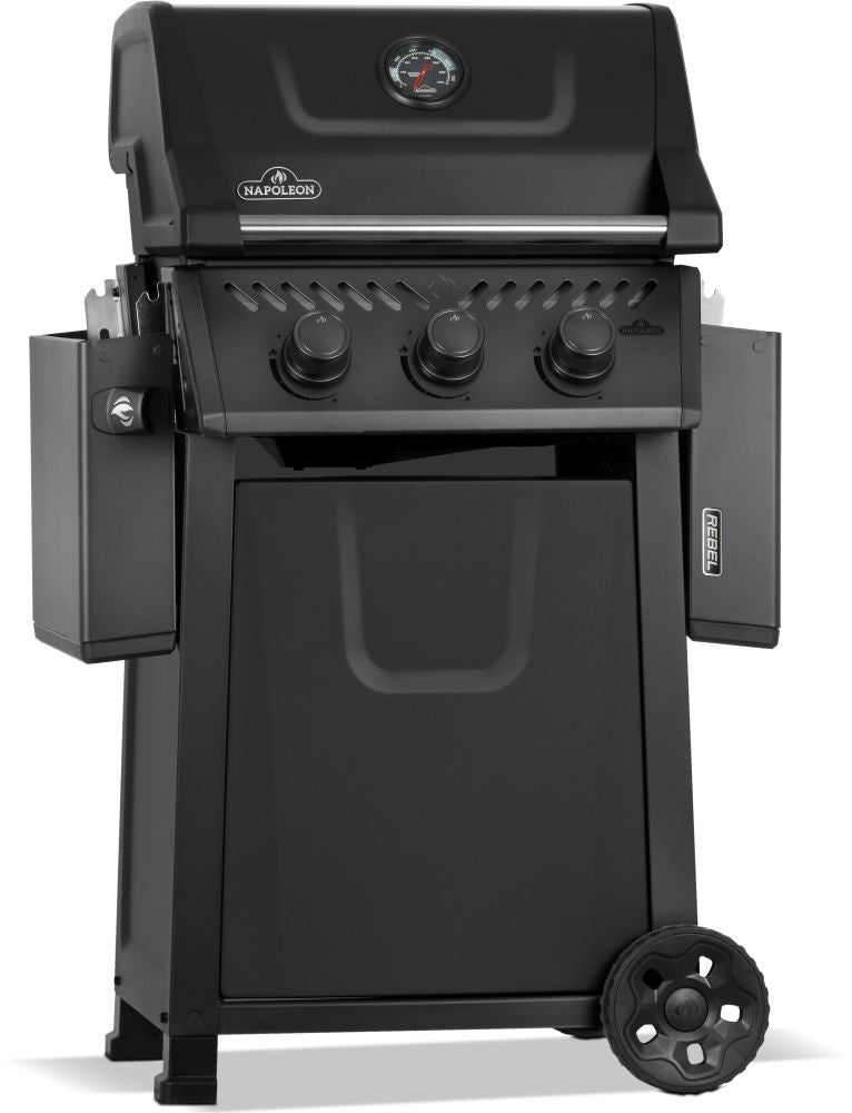 Rebel 3 Propane Gas Grill, Matte Black
