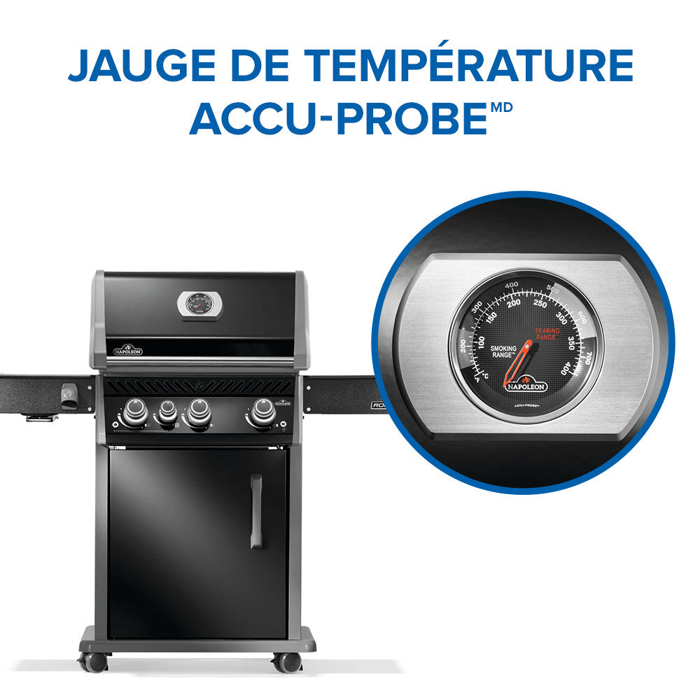 Rogue® PRO 425 Natural Gas Grill with Infrared Side Burner, Black