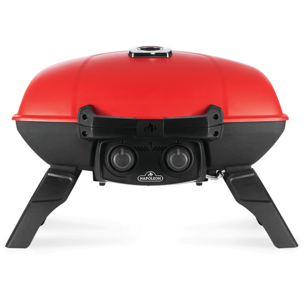 TravelQ™ 285 Portable Propane Gas Grill with Griddle, Red