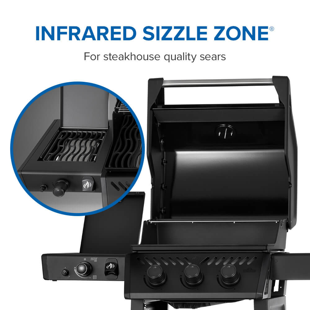 Freestyle™ PRO 365 Propane Gas Grill with Infrared Side Burner, Matte Black