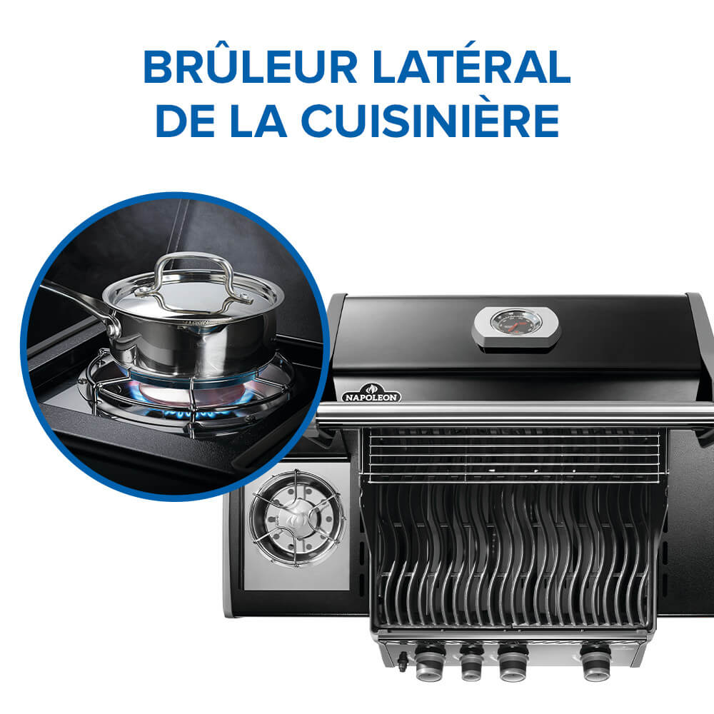 Rogue® 425 Natural Gas Grill with Range Side Burner, Black