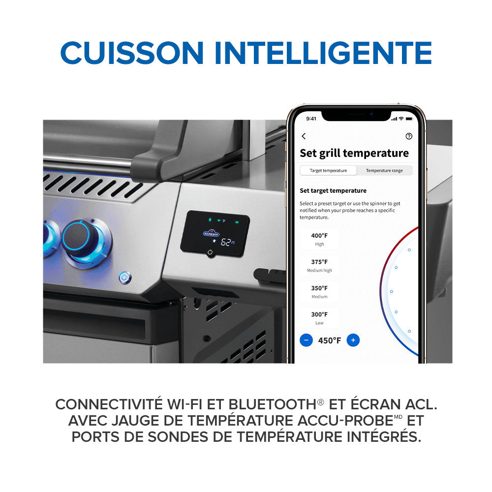 Prestige® 665 Connected, Propane Grill with Infrared Side and Rear Burner, Stainless Steel