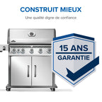 Rogue® PRO 625 Propane Gas Grill with Infrared Side Burner, Stainless Steel