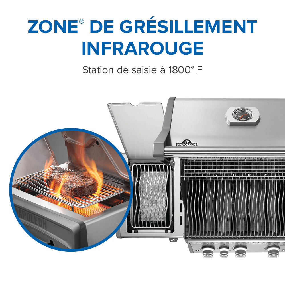 Rogue® PRO 425 Propane Gas Grill with Infrared Side Burner, Stainless Steel