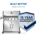 Rogue® PRO 625 Propane Gas Grill with Infrared Side Burner, Stainless Steel