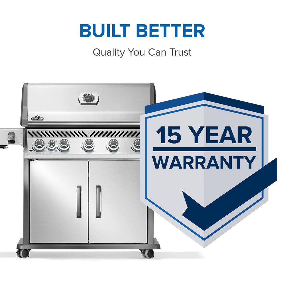 Rogue® PRO 625 Propane Gas Grill with Infrared Side Burner, Stainless Steel