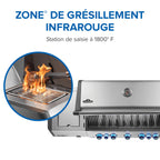 Prestige® 665 Natural Gas Grill with Infrared Side and Rear Burner, Stainless Steel