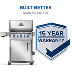 Rogue® PRO-S 425 Propane Gas Grill with Infrared Side and Rear Burners, Stainless Steel